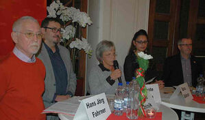 Neuinländerstammtisch mit Hans Jörg Fahrner, Aydin Özisik, Renate Much,Burcu Bildircin und Herbert O. Zinell (von links)