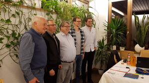 Michael Porzelt, Herbert Zinell, Mirko Witkowski, Matthias Krause und Philipp Fehrenbacher beim politischen Nachmittag.