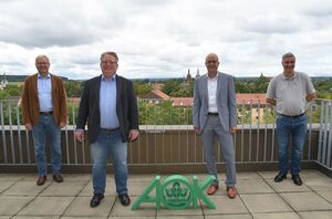 Im Gespräch: Roland Eckhardt, Mirko Witkowski, Harald Rettenmaier und Oliver Böhme.