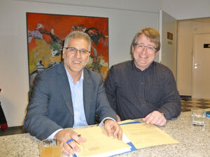 Ergun Can (von links) und Mirko Witkowski setzen weiter auf gemeinsame Anstrengungen für die Talumfahrung Schramberg.