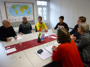 Im Gespräch: Jugendliche der Jugendbeteiligung Schramberg (SIJU) und Vertreter des SPD-Ortsvereins und SPD-Gemeinderäte